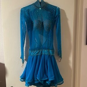 American Rhythm sheer skater style dress with Swarovski crystals